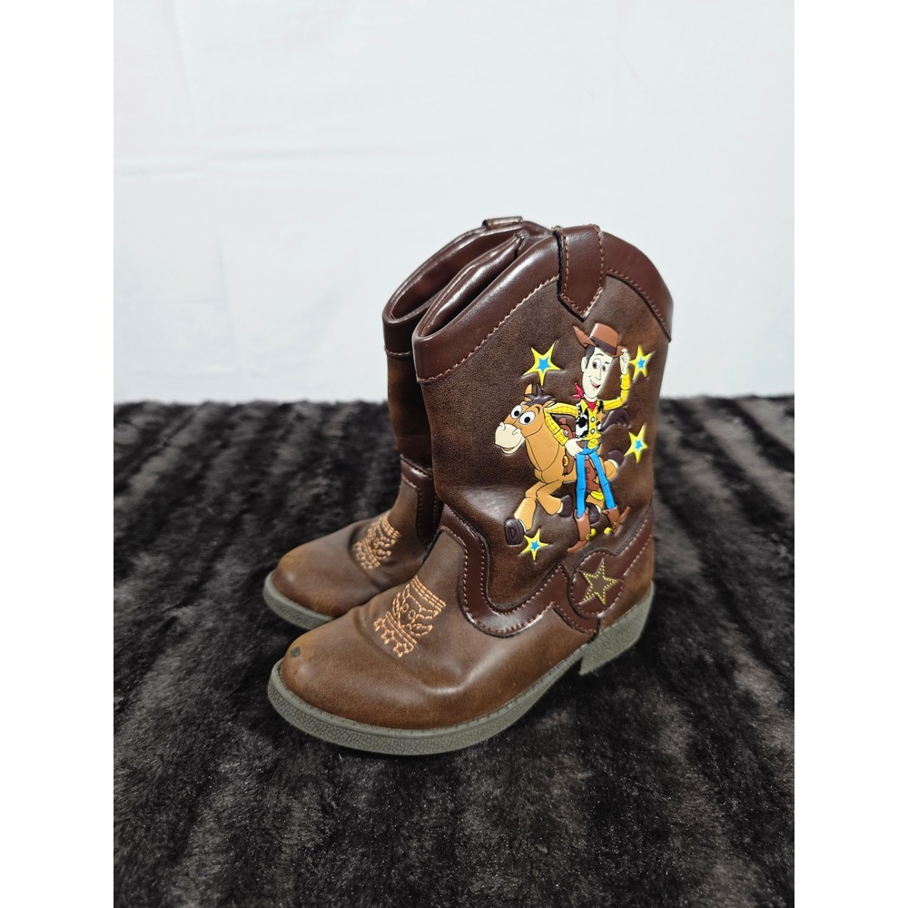 Disney Pixar Toy Story Woody Bullseye Toddler Cowboy Boots Brown Size 9